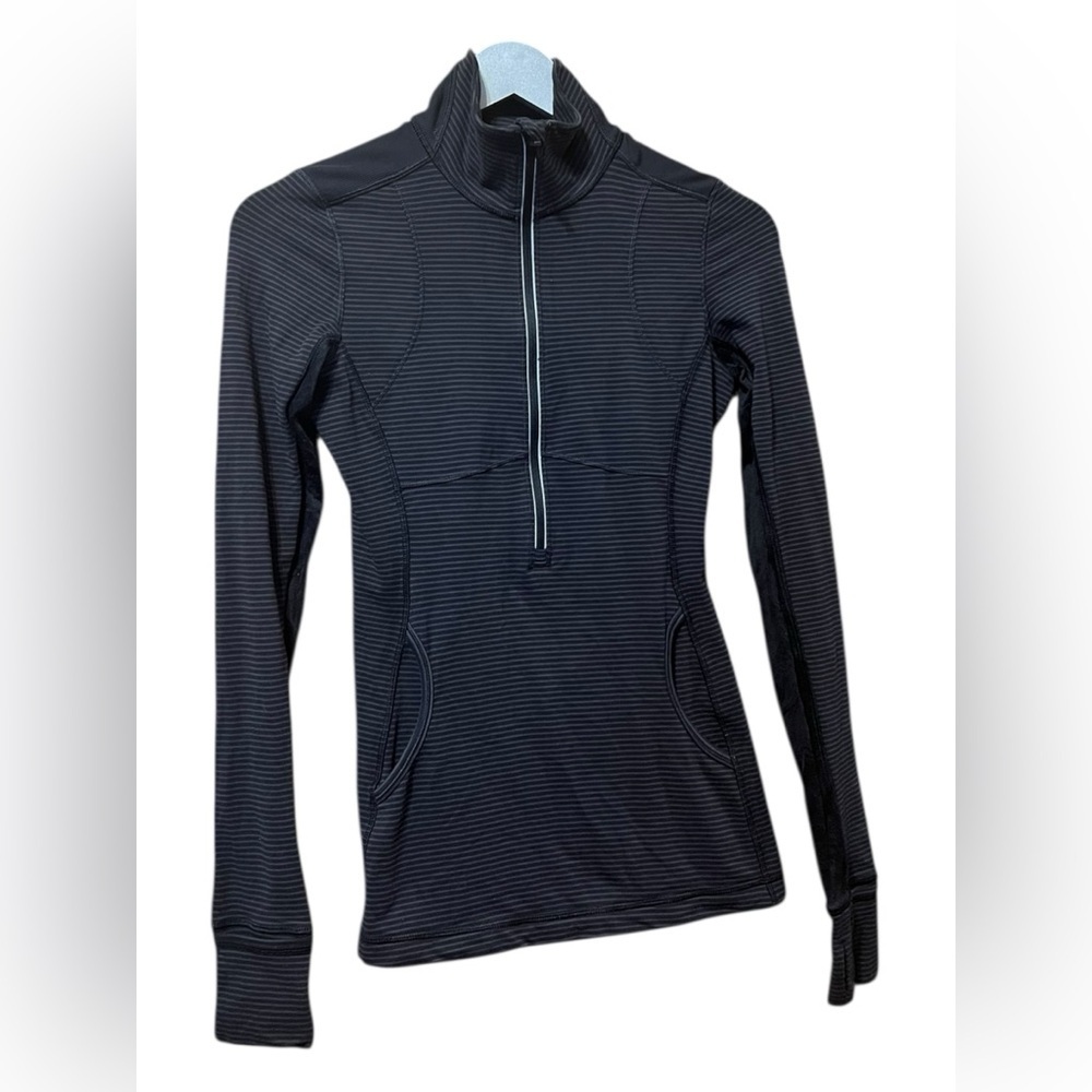 Lululemon Star Runner Pullover – Hyper Stripe Black – Size 4 - Picture 2 of 4